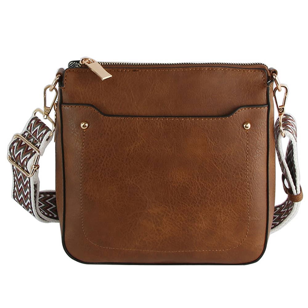 Boho Strap Leather Crossbody Messenger Bag