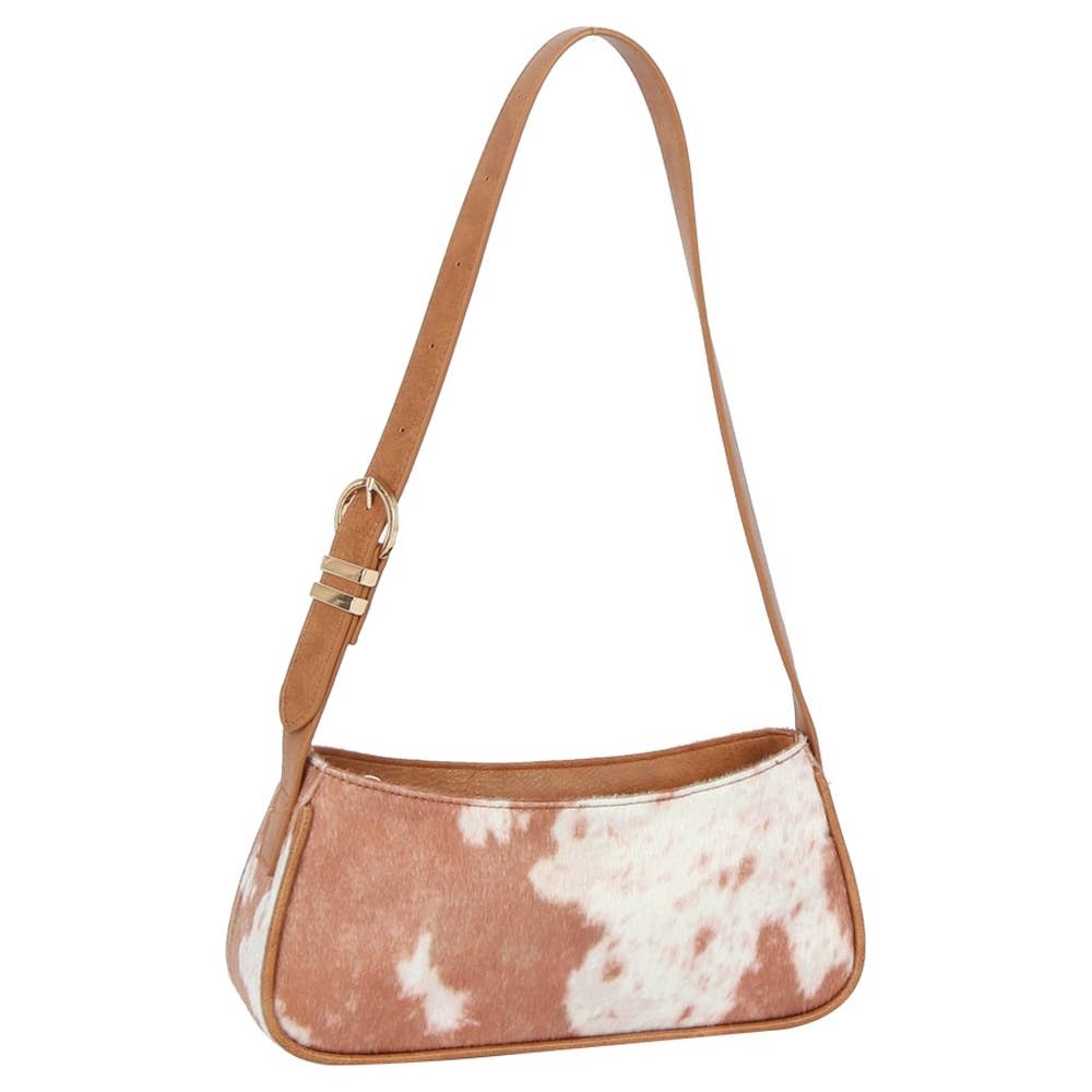 Calf Hair Cow Printed Rectangle Shoulder Bag