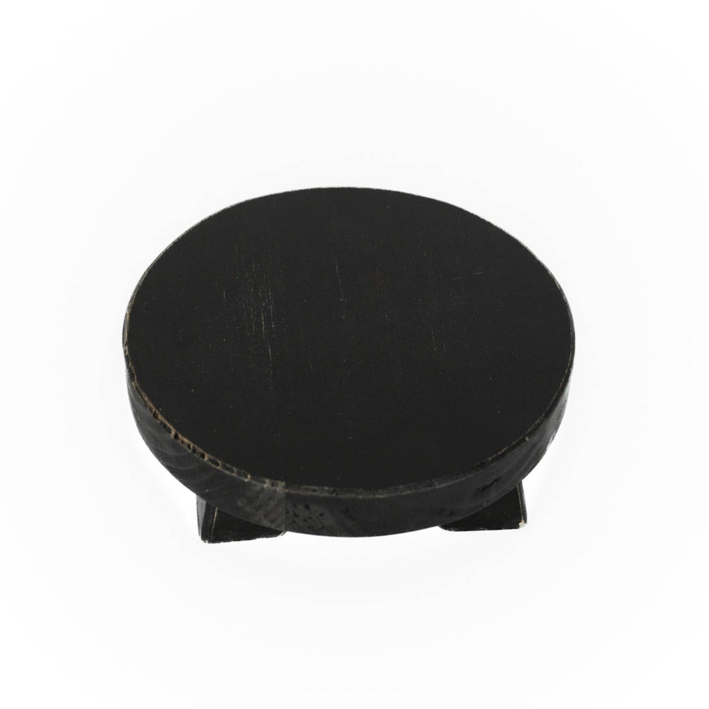 11024 - 6x6x2 wood riser (ROUND MINI) home decor, black