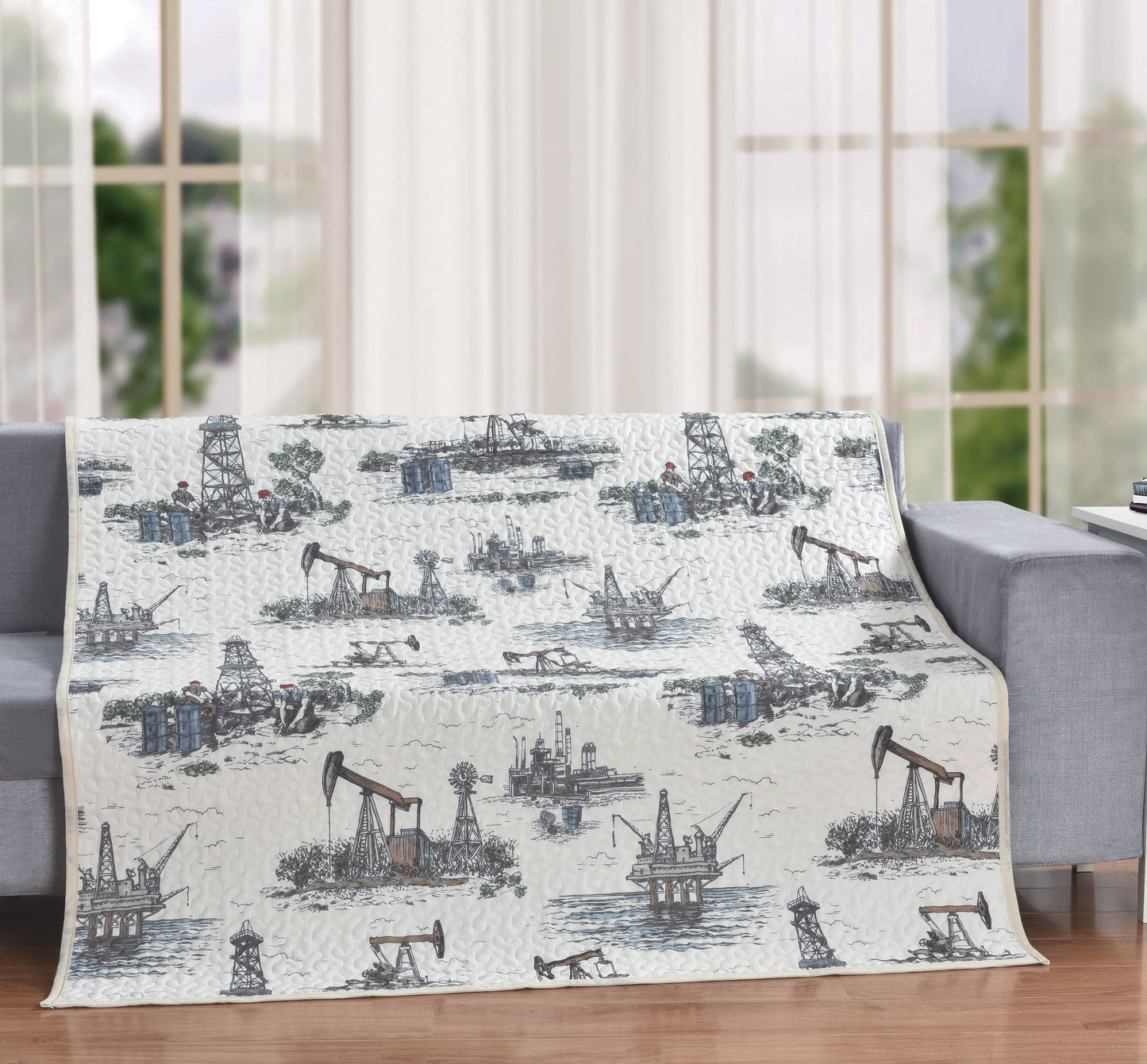 QUILT THROW BLANKET OILFIELD LEGACY