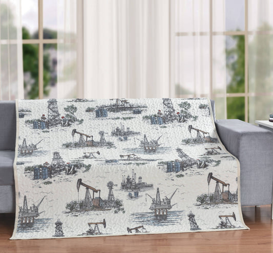 QUILT THROW BLANKET OILFIELD LEGACY