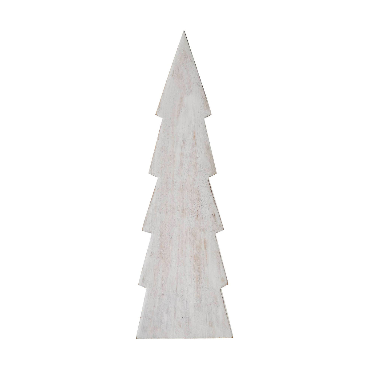 Christmas Tree Distressed White Wooden Figurine 11.5x3.5x1.5