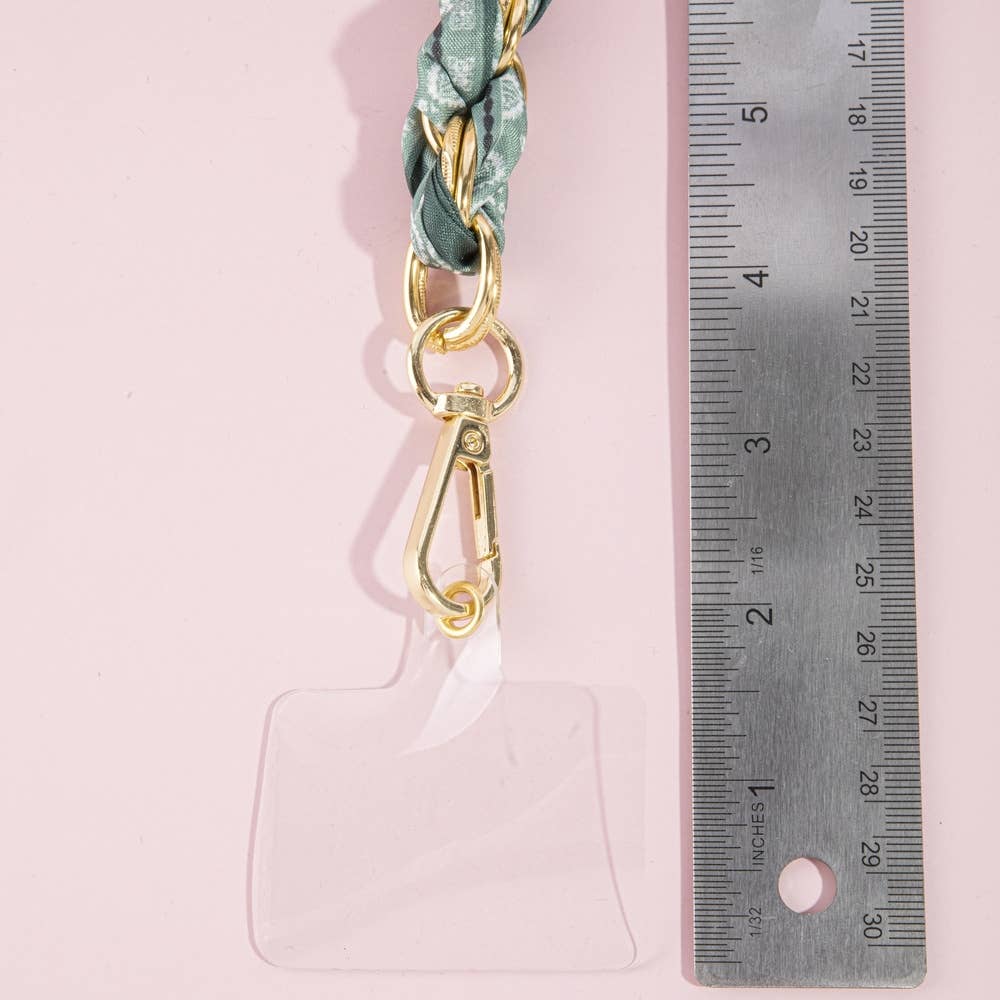 Leopard Scarf Chain Phone Wristlet Strap