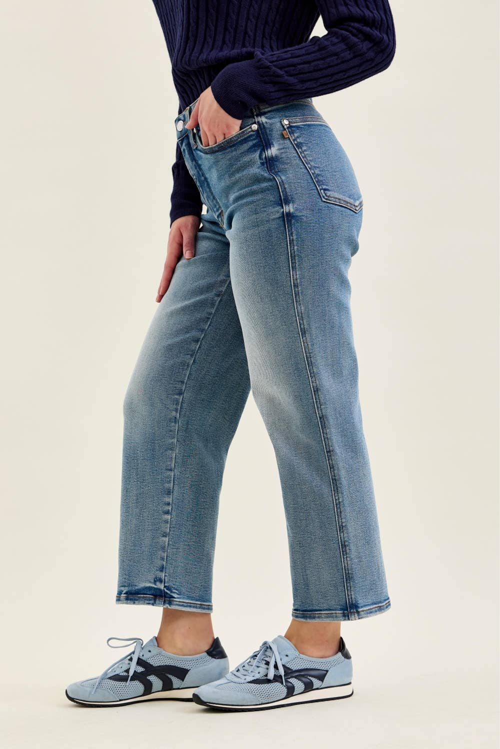 HW Petite T.C. PEGGY Ankle Straight MD Break Through Blue