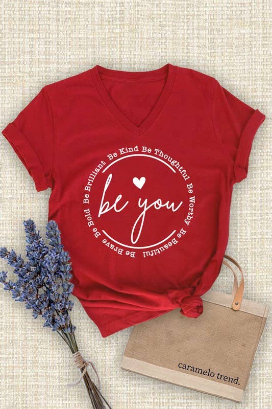 Unisex Short Sleeve V Neck T-Shirt