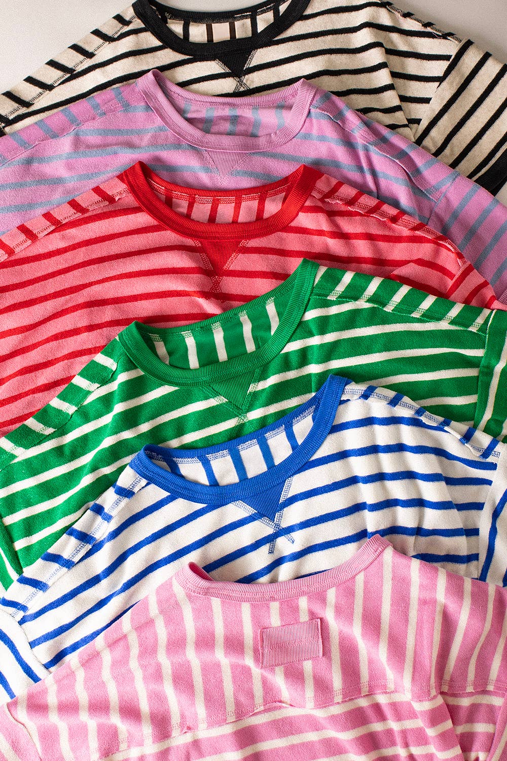 NT12210-Oversized Stripe Casual Comfy Knit Top