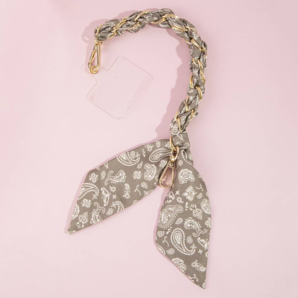 Bandana Print Scarf Chain Phone Strap