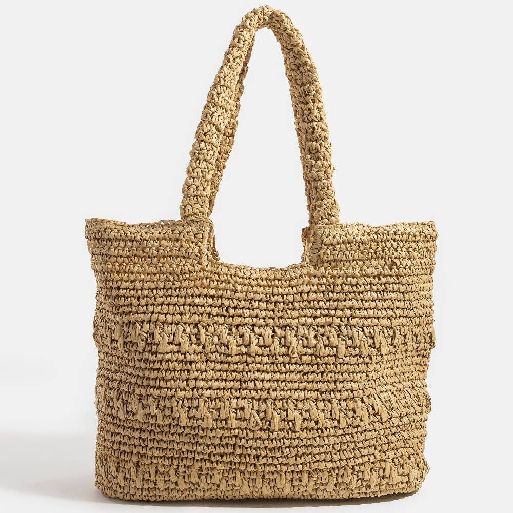 Straw Braided Square Tote Bag