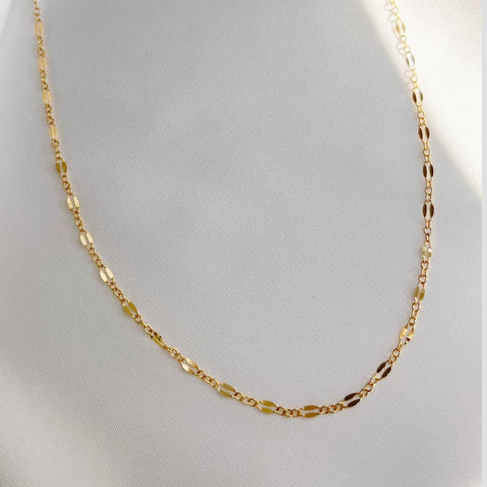 Kamryn Dapped Sequin Layering Chain Necklace Gold Filled