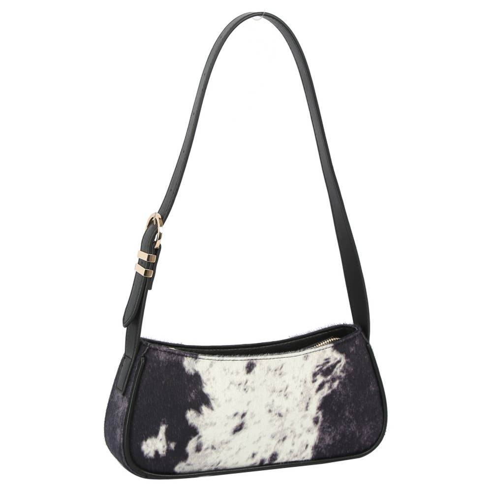 Calf Hair Cow Printed Rectangle Shoulder Bag