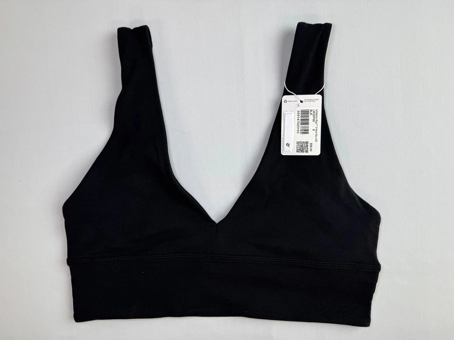 BLACK LULULEMON ALIGN V NECK BRA-A/B NWT