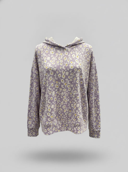 Purple floral hoodie