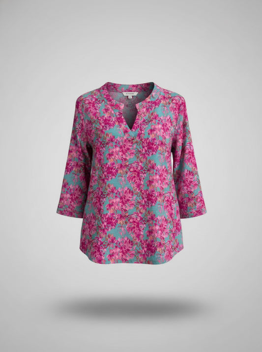 Floral Three Quarter Sleeve Blouse