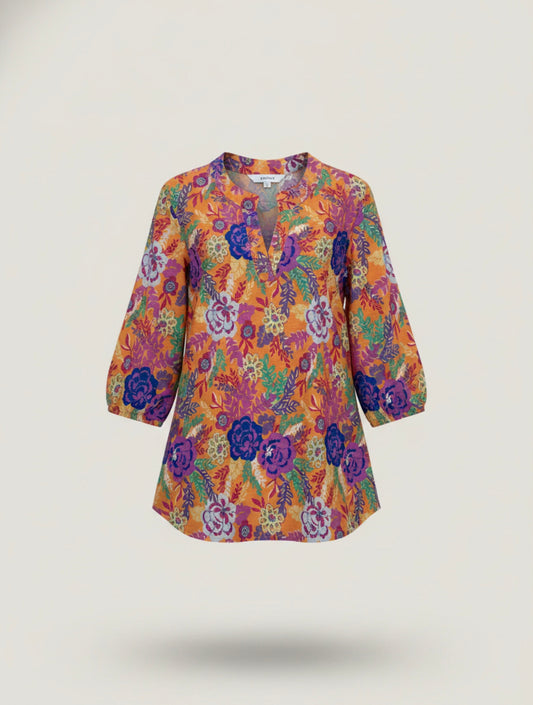 Orange floral long sleeve