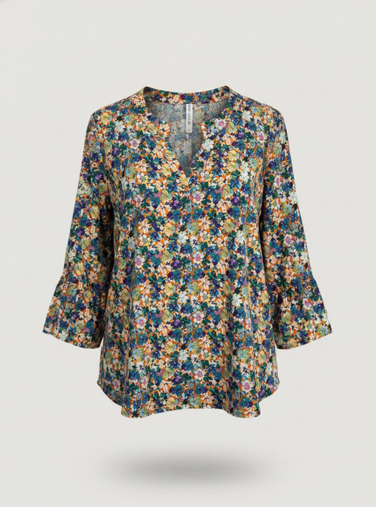 Green Floral Flowy Long Sleeve