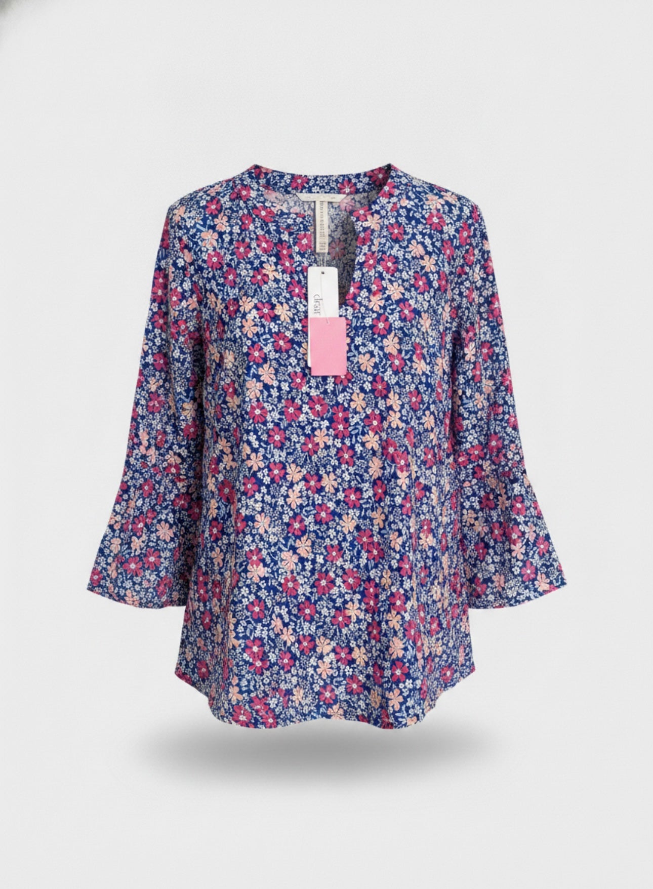 Blue floral blouse