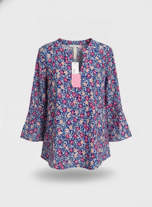 Blue floral blouse