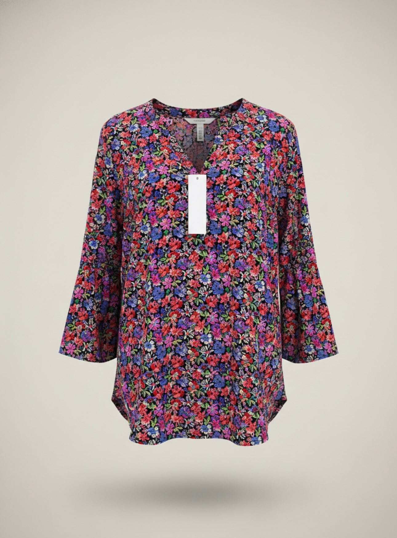 Black floral blouse