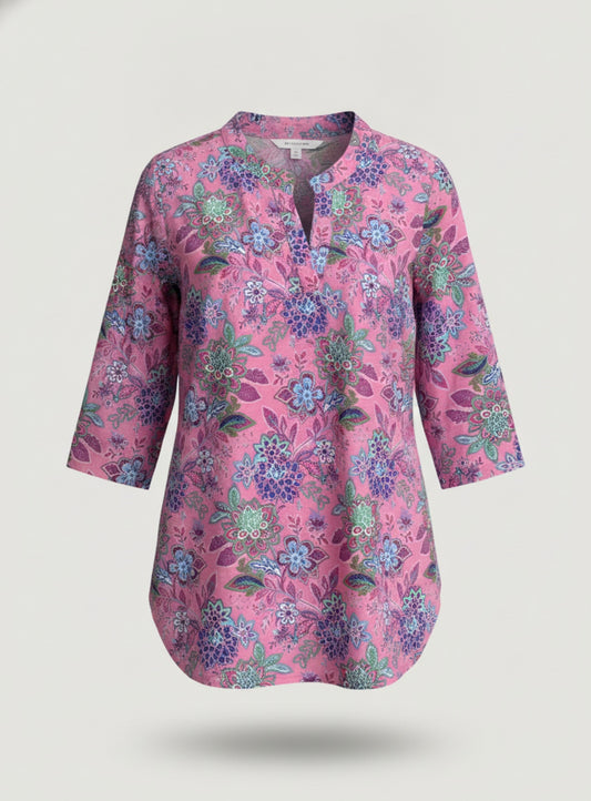 Pink floral blouse