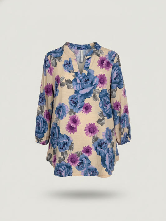 Beige floral blouse