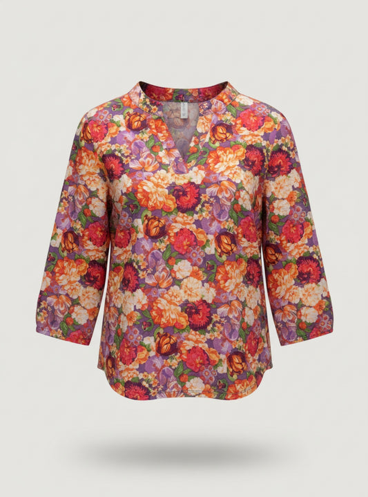 Warm floral blouse