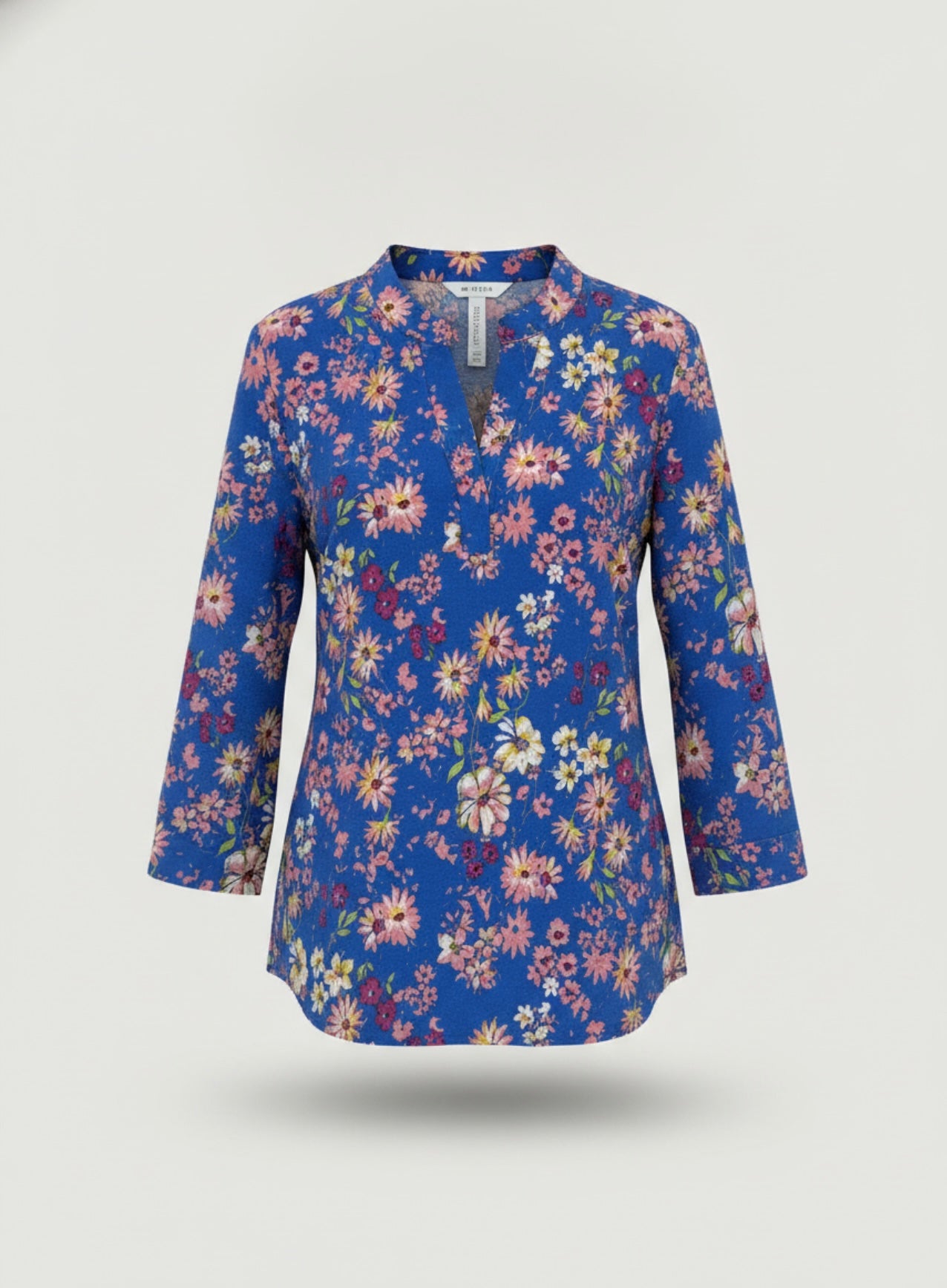 Royal blue floral blouse