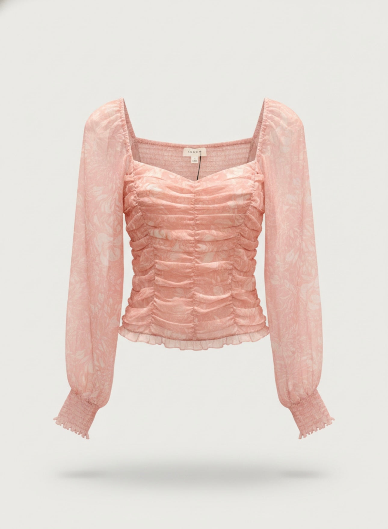 pink floral blouse