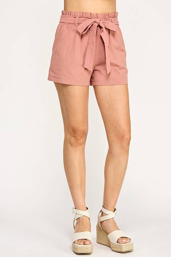 HIGH WAISTED SHORT WITH TIE BELT