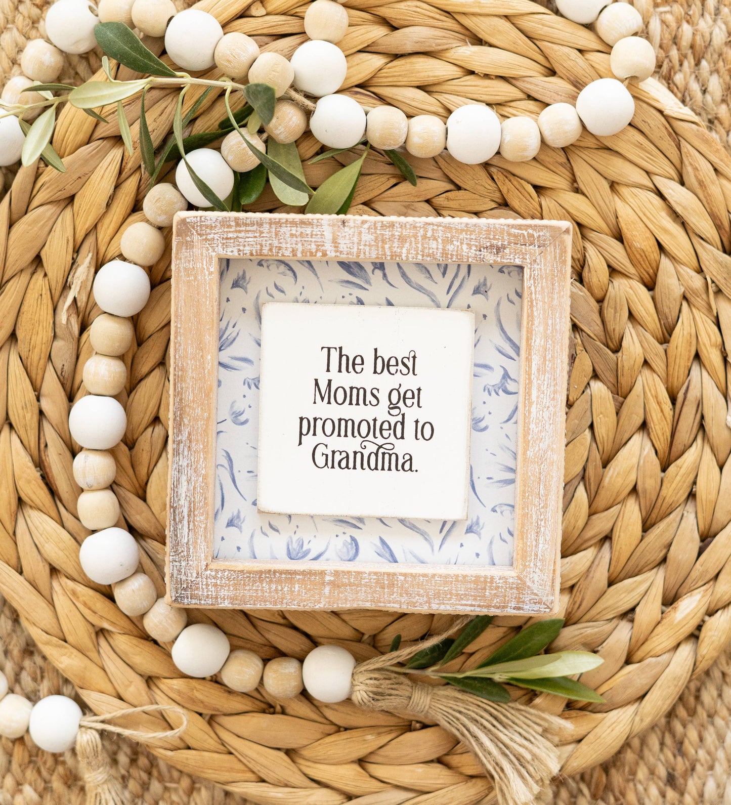 12618 - 5x5 rvs wood frame sign (MOM/GRANDMA)  MOTHER'S DAY