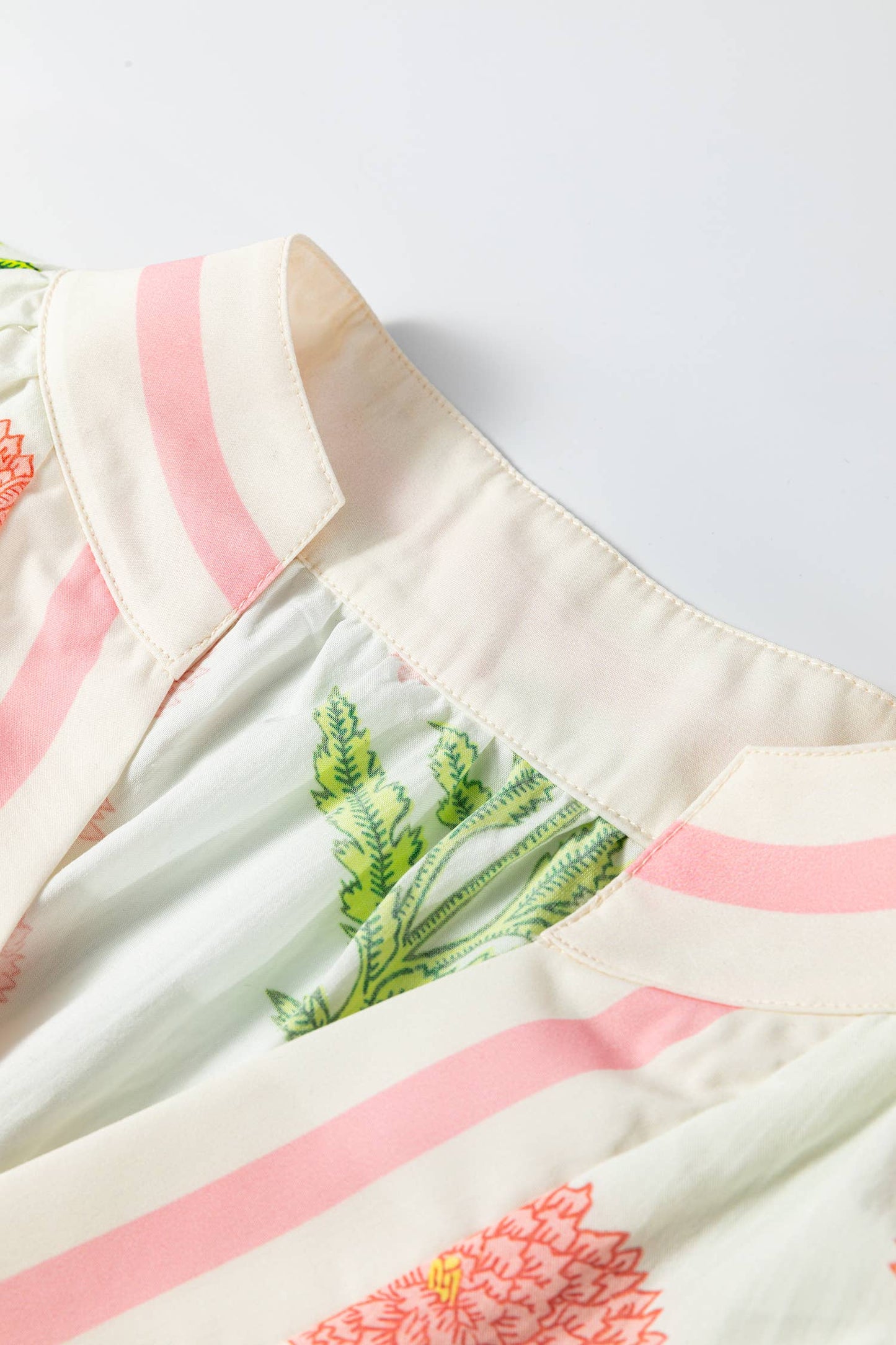 Summer Wild Flower Print V Neck 3/4 Sleeve Blouse
