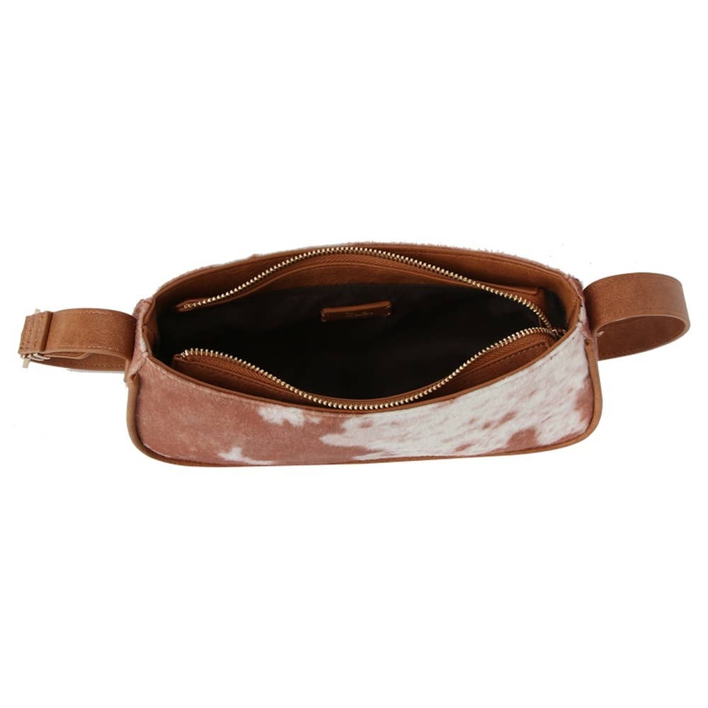 Calf Hair Cow Printed Rectangle Shoulder Bag