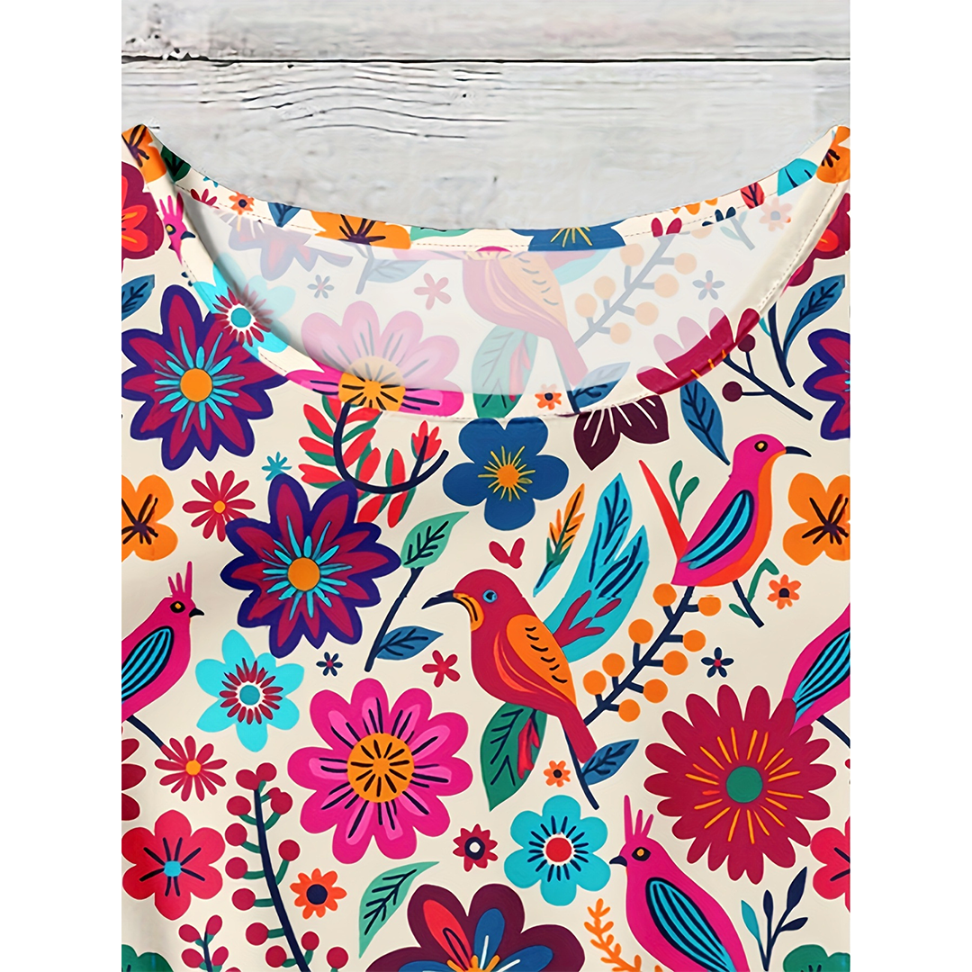 Summer Short Sleeve Floral Print Casual Shirt ZK4100