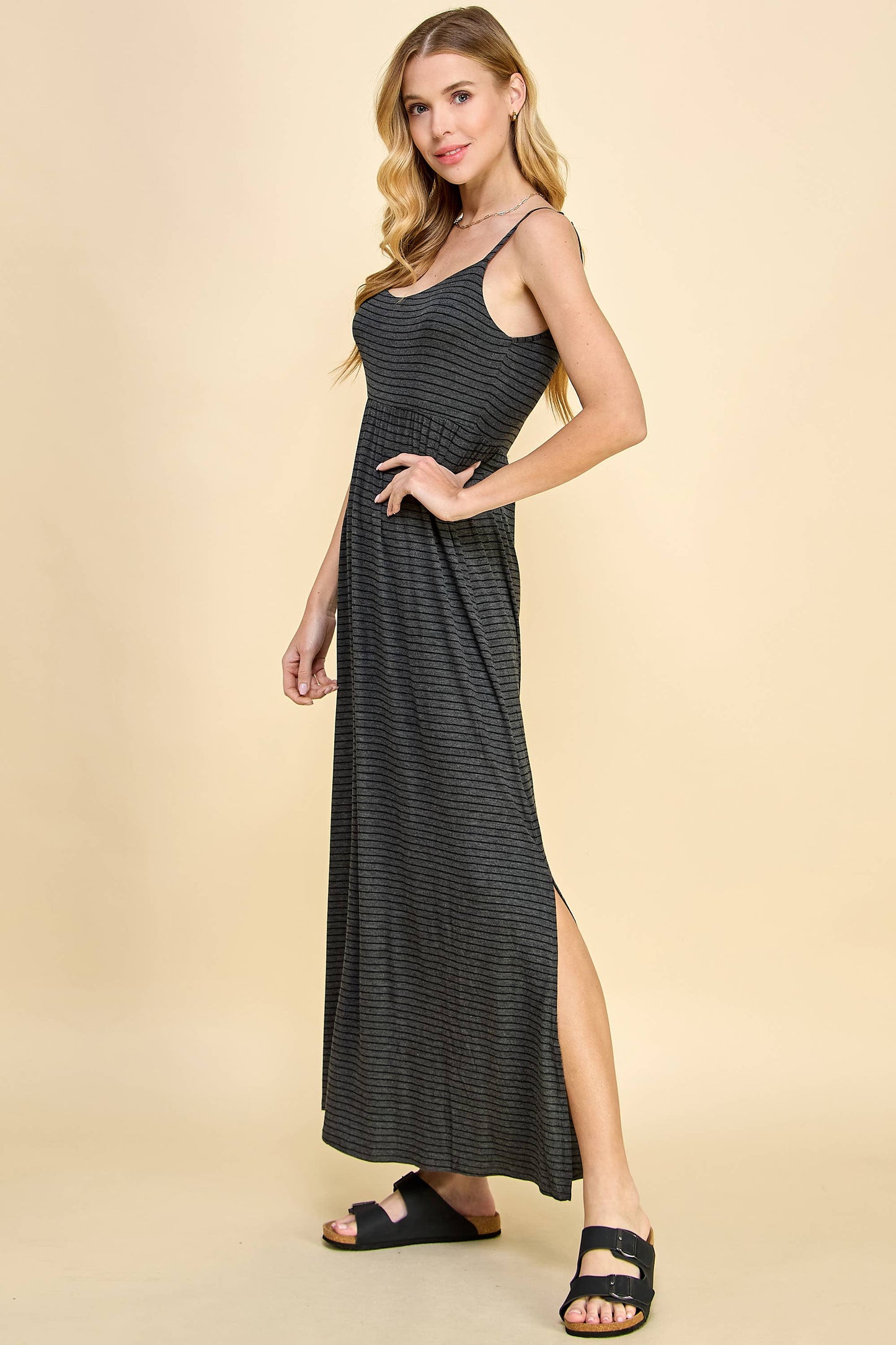 SLIP STRIPE MAXI DRESS A3250198K