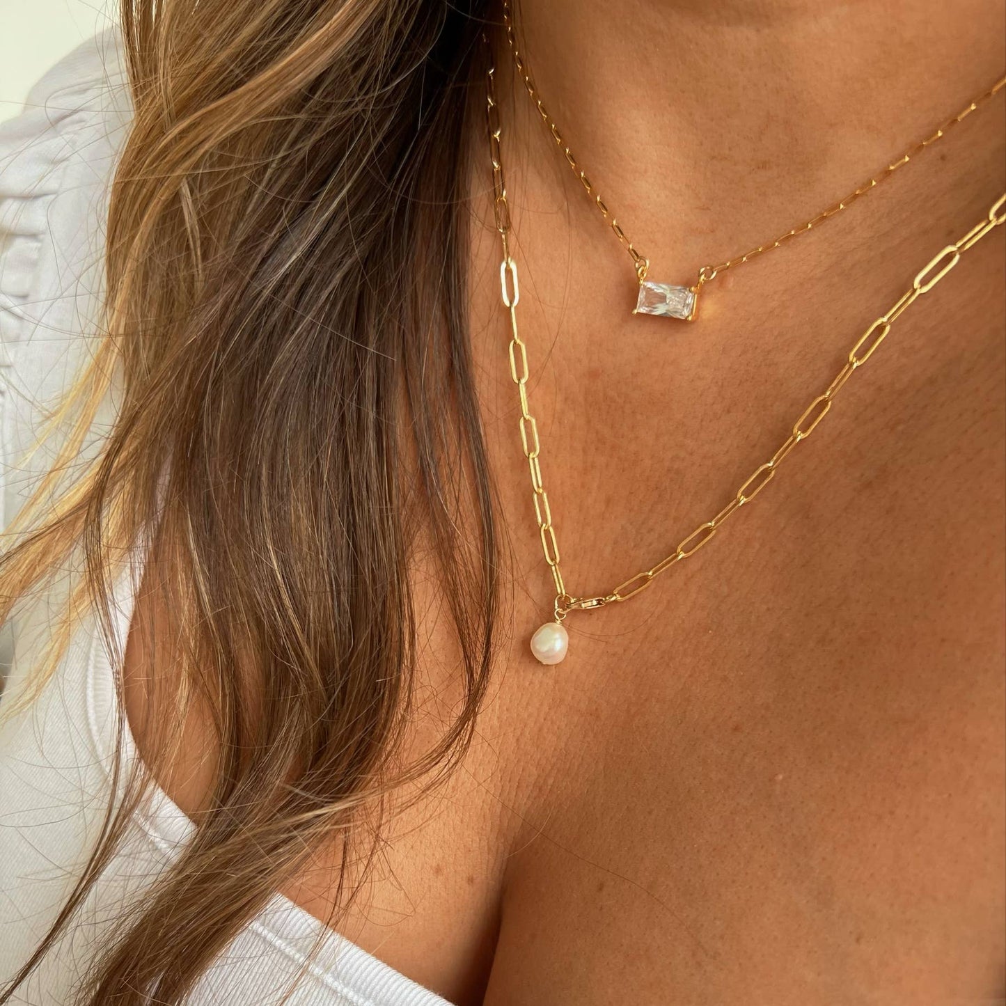 Leighton CZ Gold Filled Pendant Necklace