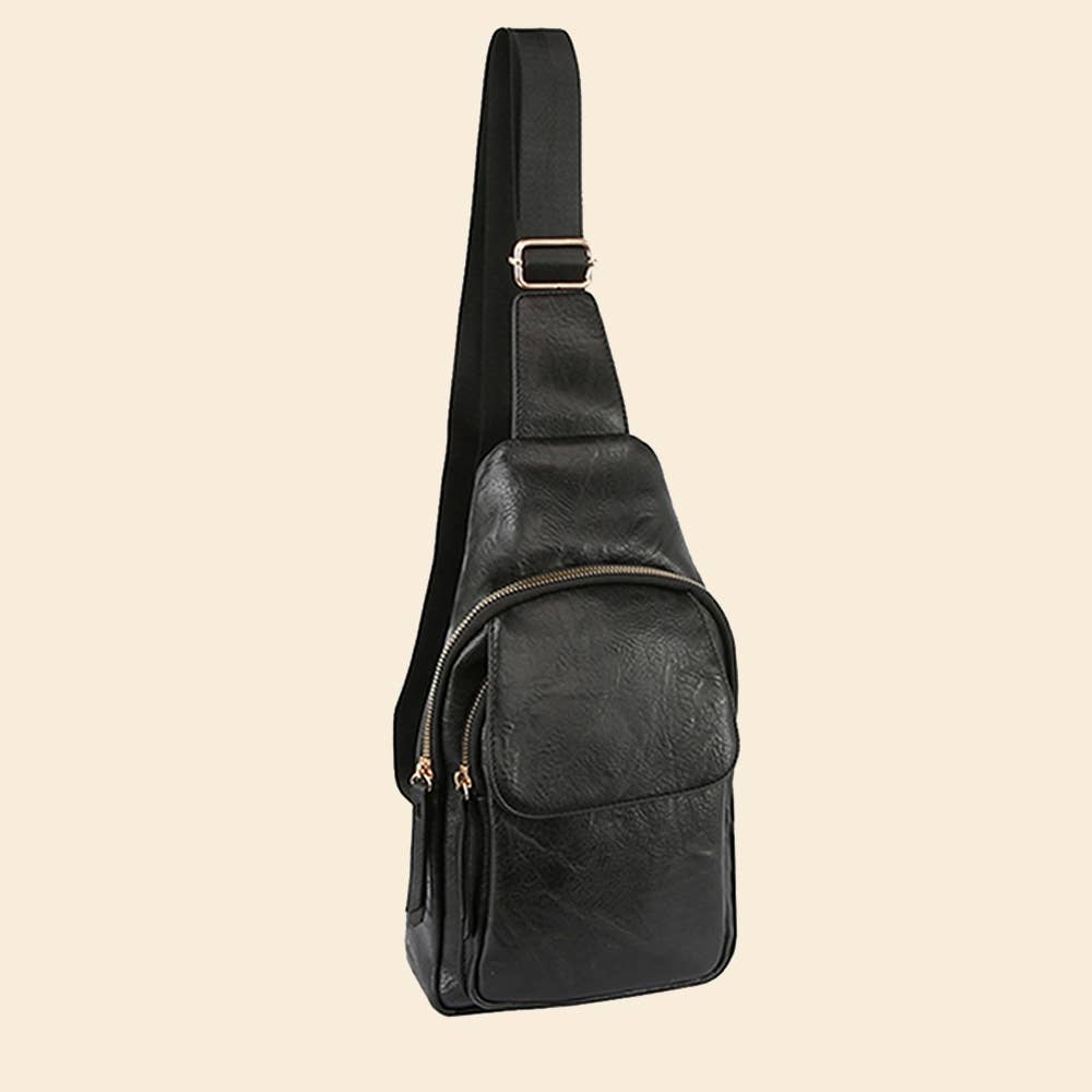 Vegan Leather Fashion Flap Sling Bag