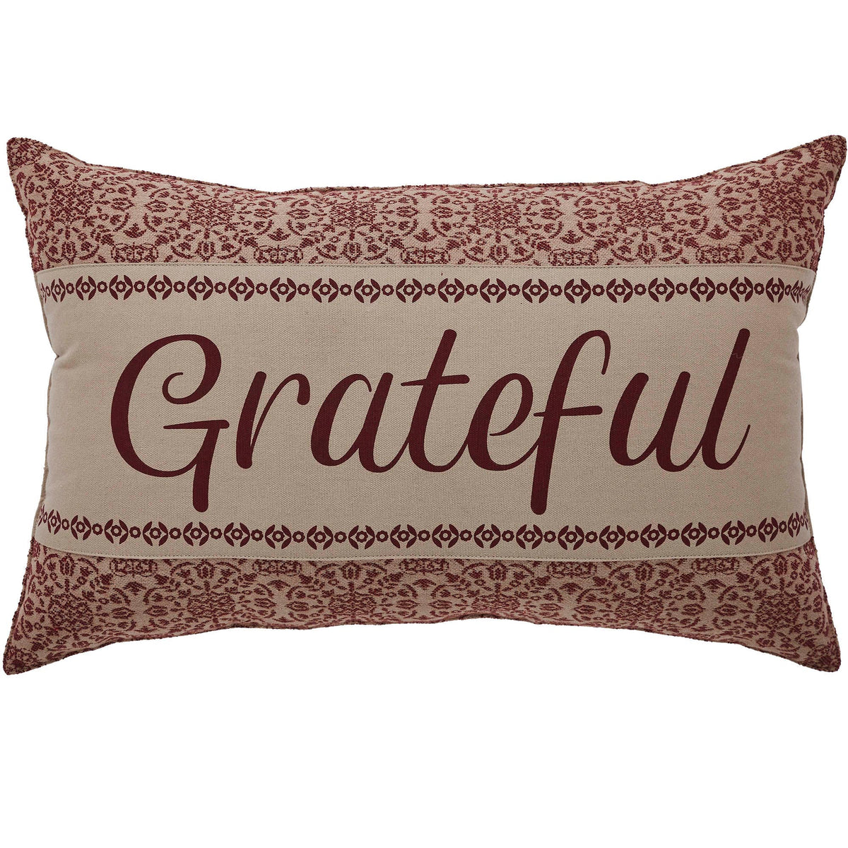 Custom House Burgundy Grateful Throw Pillow 14x22