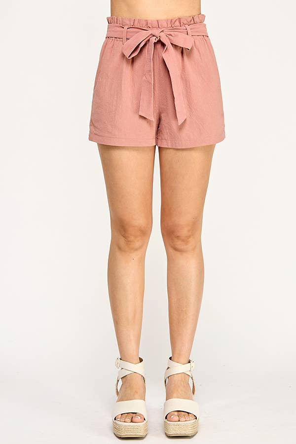 HIGH WAISTED SHORT WITH TIE BELT