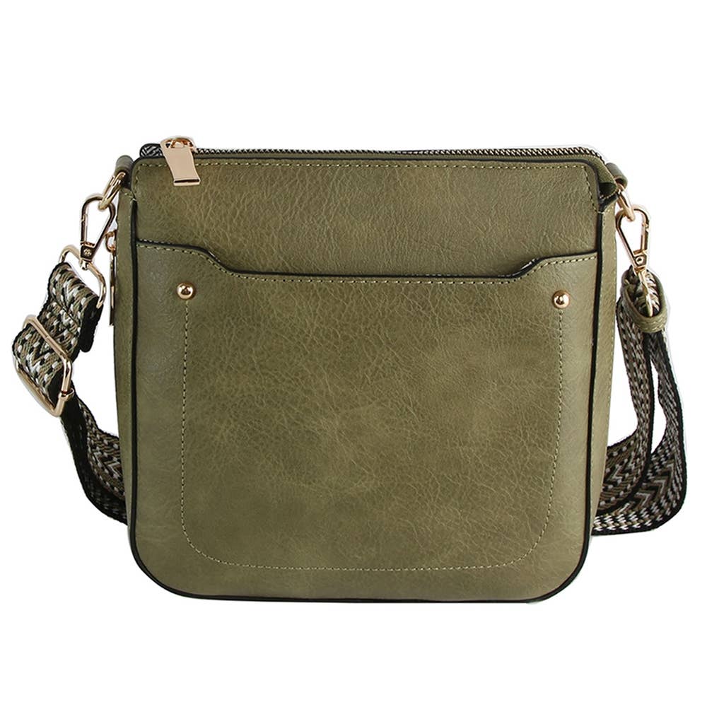 Boho Strap Leather Crossbody Messenger Bag