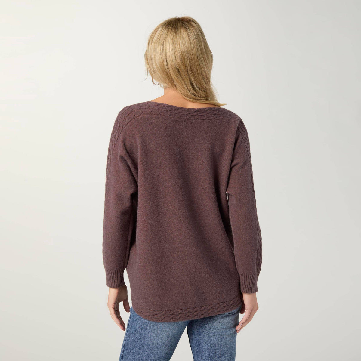 Heavenly-Luxe Cable Knit Detail Dolman Sweater-Fall