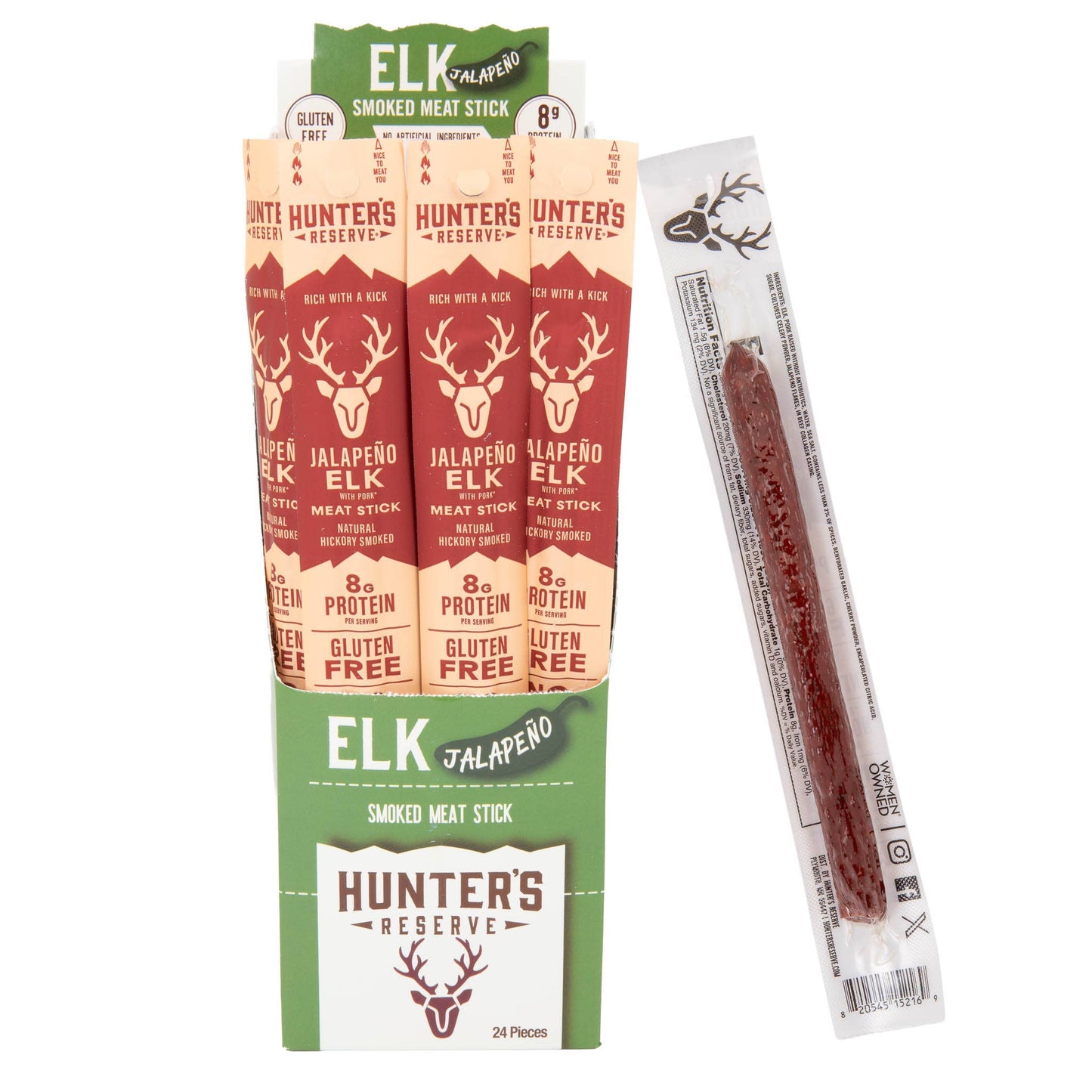 Elk Jalapeño Meat Sticks - 24 Pack
