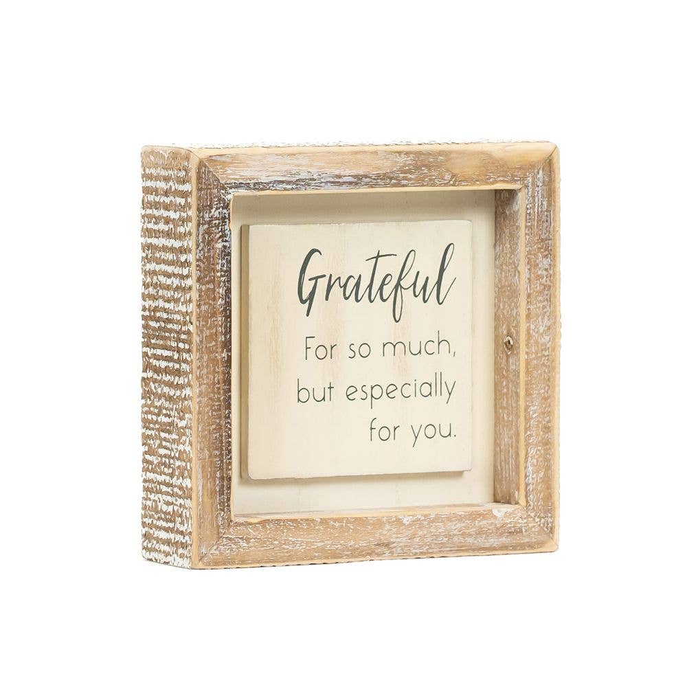 11945 - 5x5 wood frame sign (GRATEFUL)  home decor gift