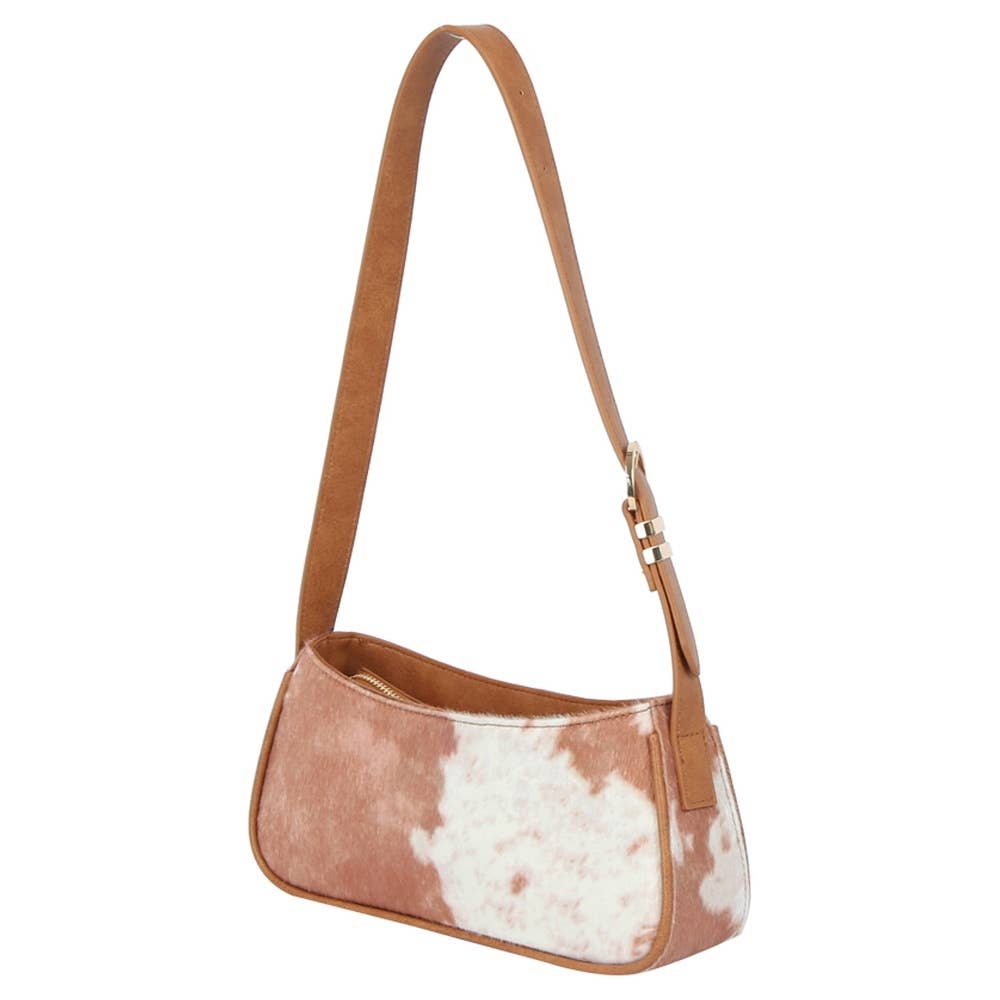 Calf Hair Cow Printed Rectangle Shoulder Bag