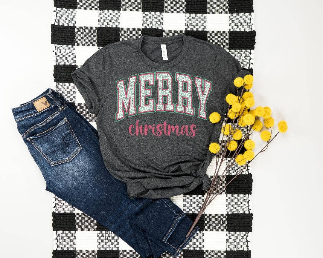 Merry Christmas Plaid Graphic Tee