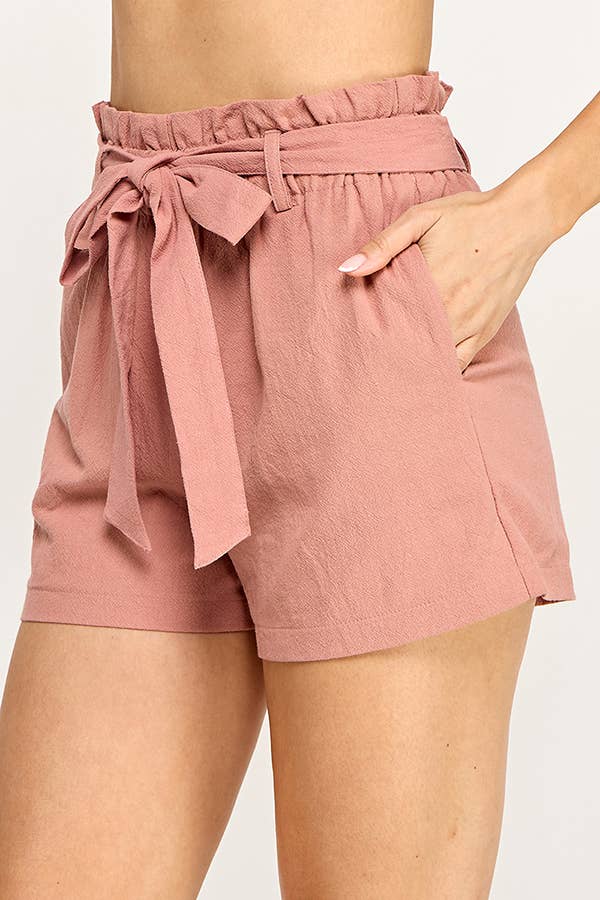 HIGH WAISTED SHORT WITH TIE BELT
