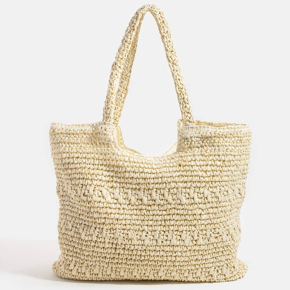 Straw Braided Square Tote Bag