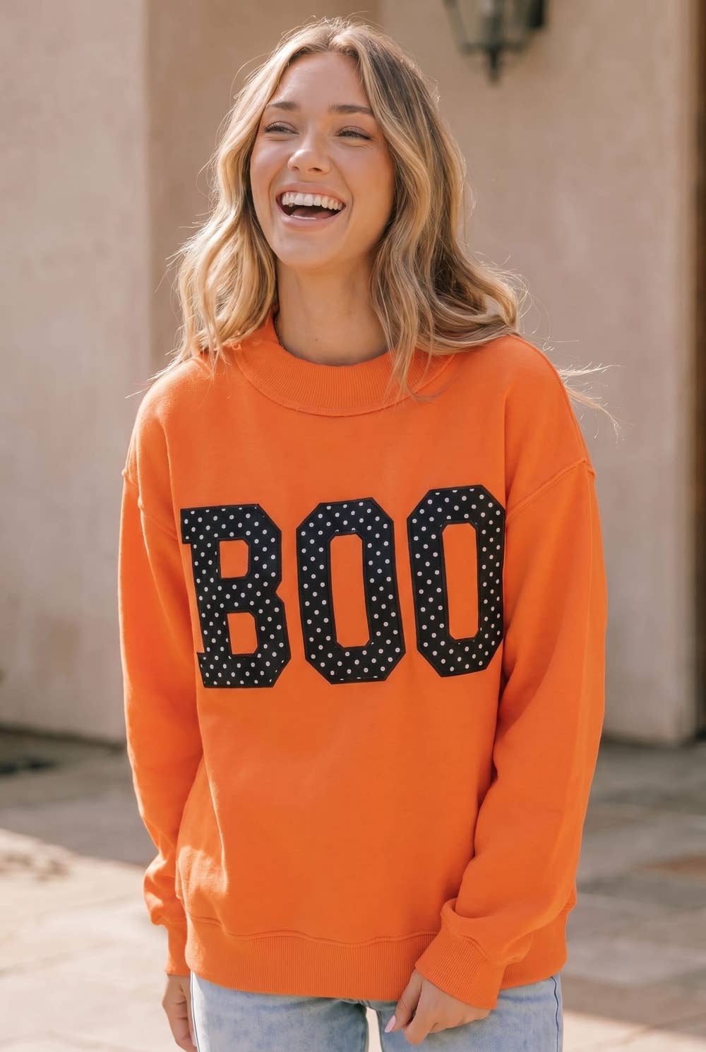 Boo Polka Dot Graphic Sweatshirt