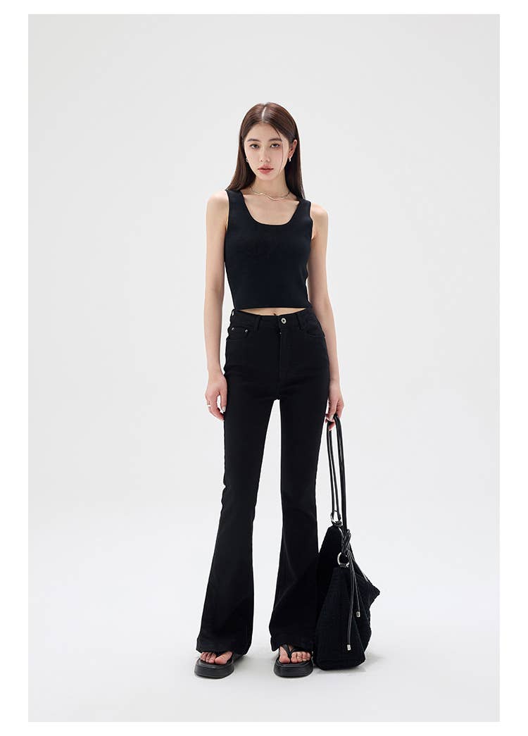 Striped Knit U-Neck Tank
