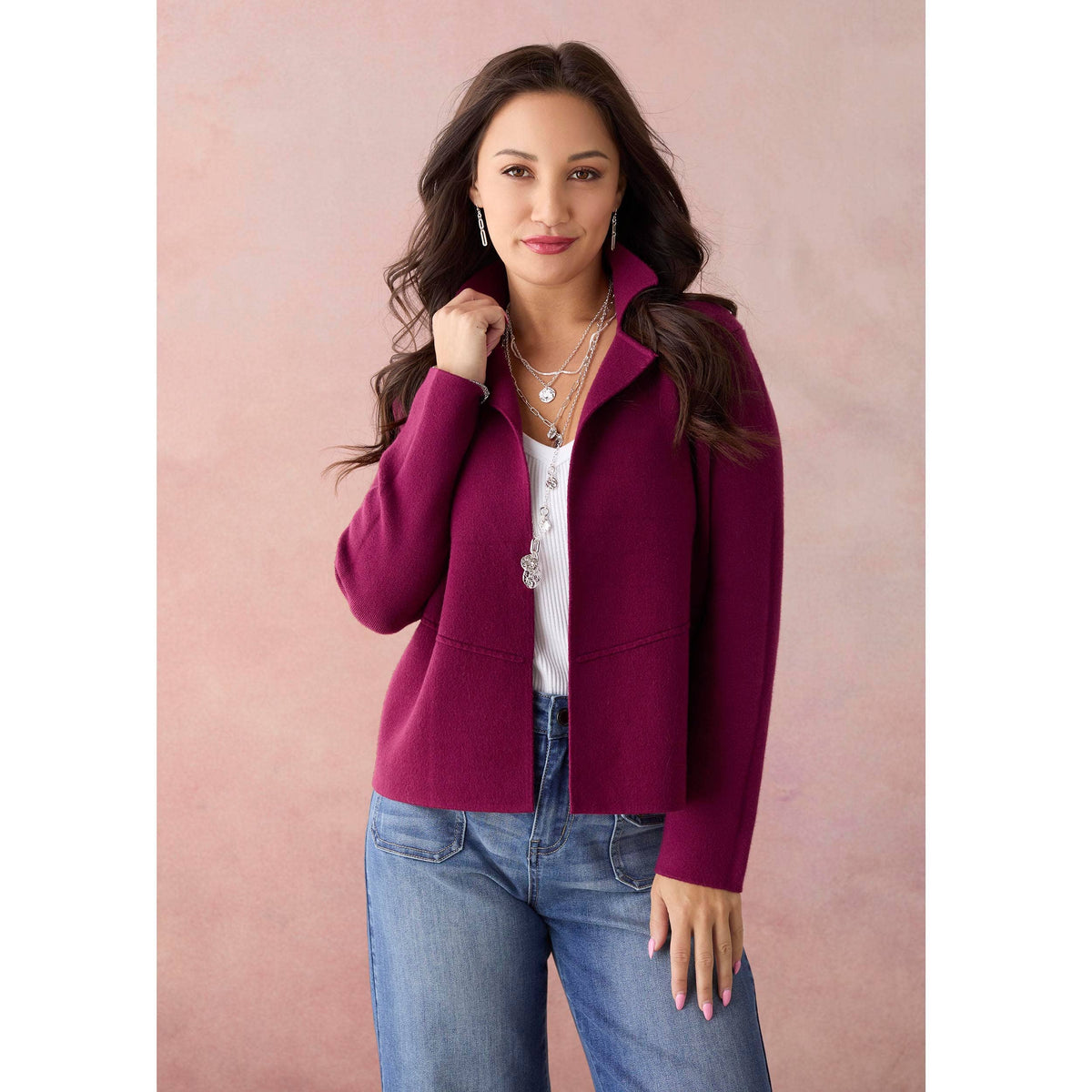 Heavenly-Luxe Notch Collar Cardigan-Fall