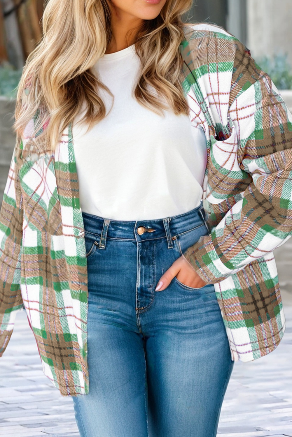 LDC Christmas Plaid Casual Flannel Shacket
