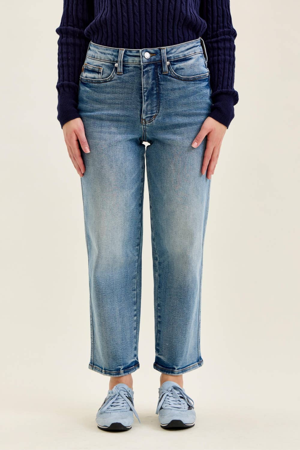 HW Petite T.C. PEGGY Ankle Straight MD Break Through Blue